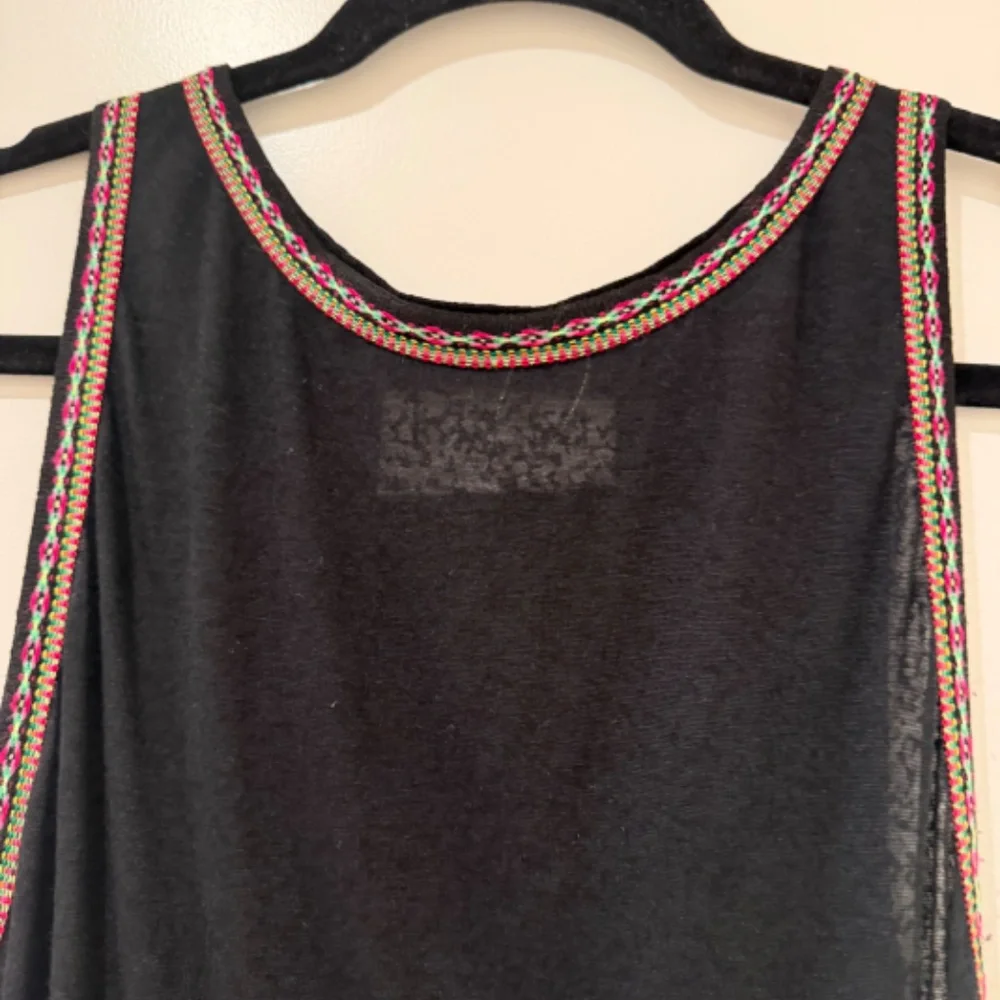 Pitusa Black Tassel Slit Maxi Dress XS/S Resort Beach Cover Up - Picture 7 of 8